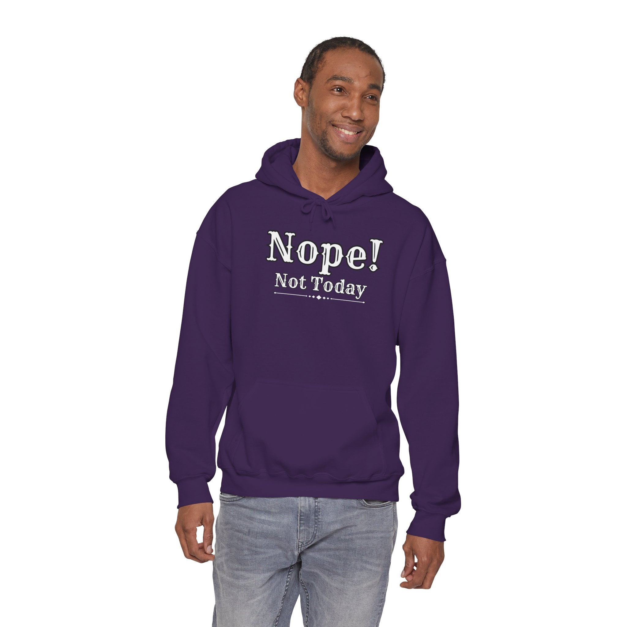 Nope! Not Today Hoodie — "Tomorrow" Back Graphic Casual Pullover
