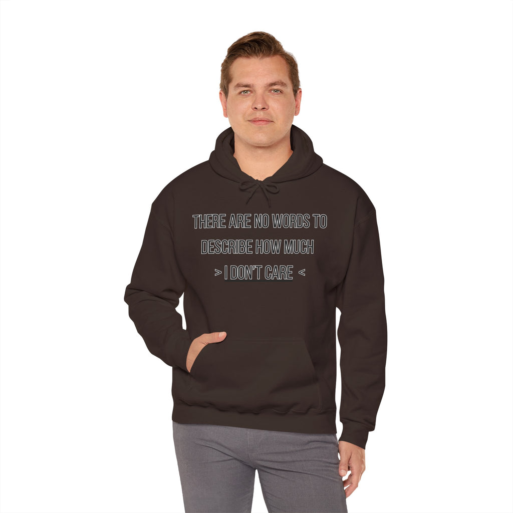 I Don't Care Hoodie | Unisex Heavy Blend Sweatshirt, Casual Wear, Gift for Friends, Cozy Fashion, Everyday Apparel