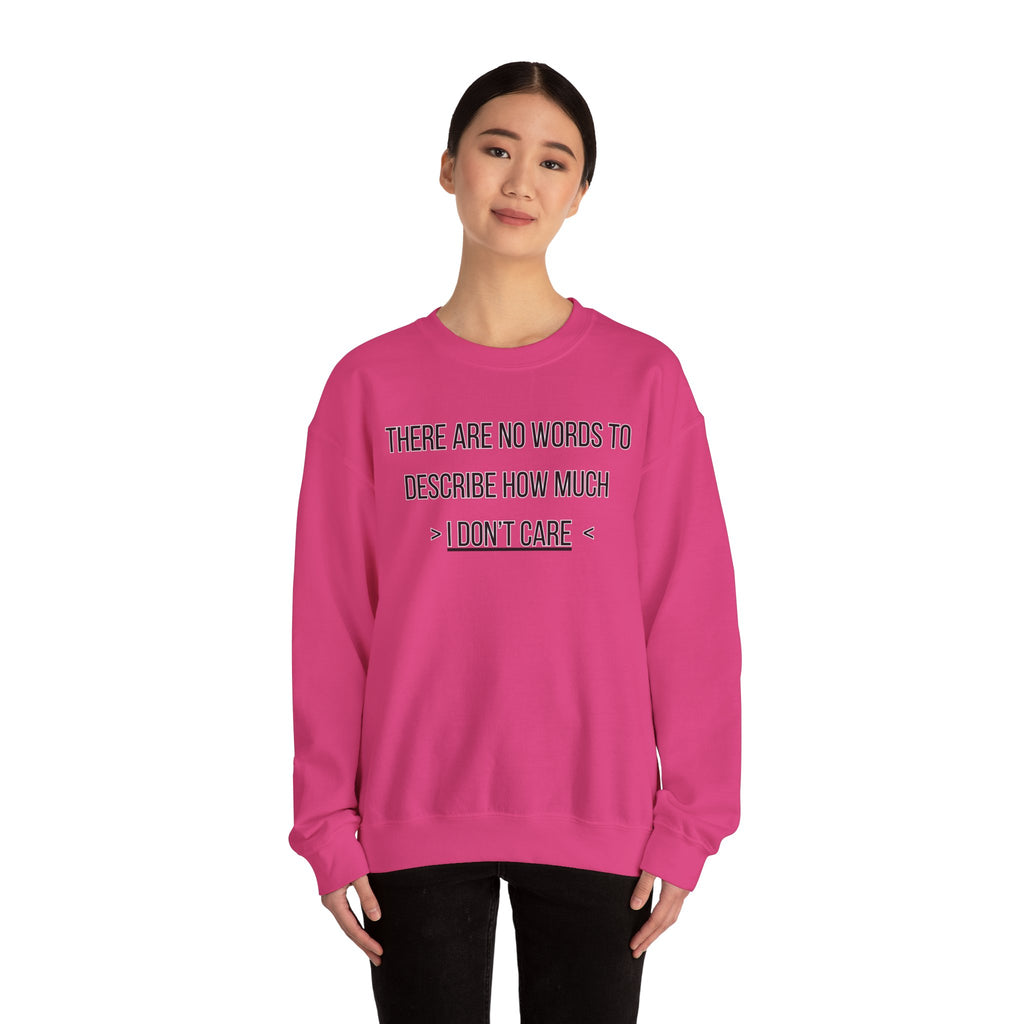 There Are No Words To Describe How Much > I Don’t Care < - Sweatshirt