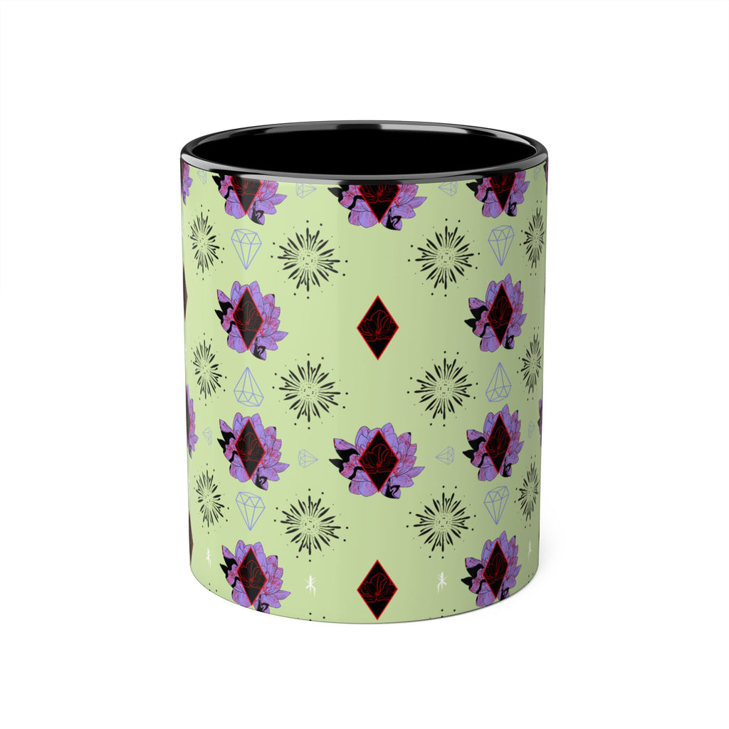 Geometric Floral Accent Mug — 11oz Decorative Coffee Cup