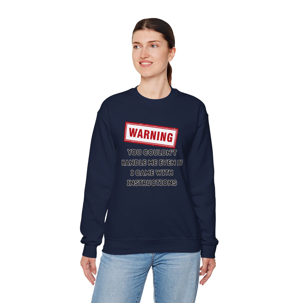 Warning Graphic Sweatshirt, Funny Crewneck for Laughter, Unisex Gift, Casual Style, Perfect for Everyday Wear