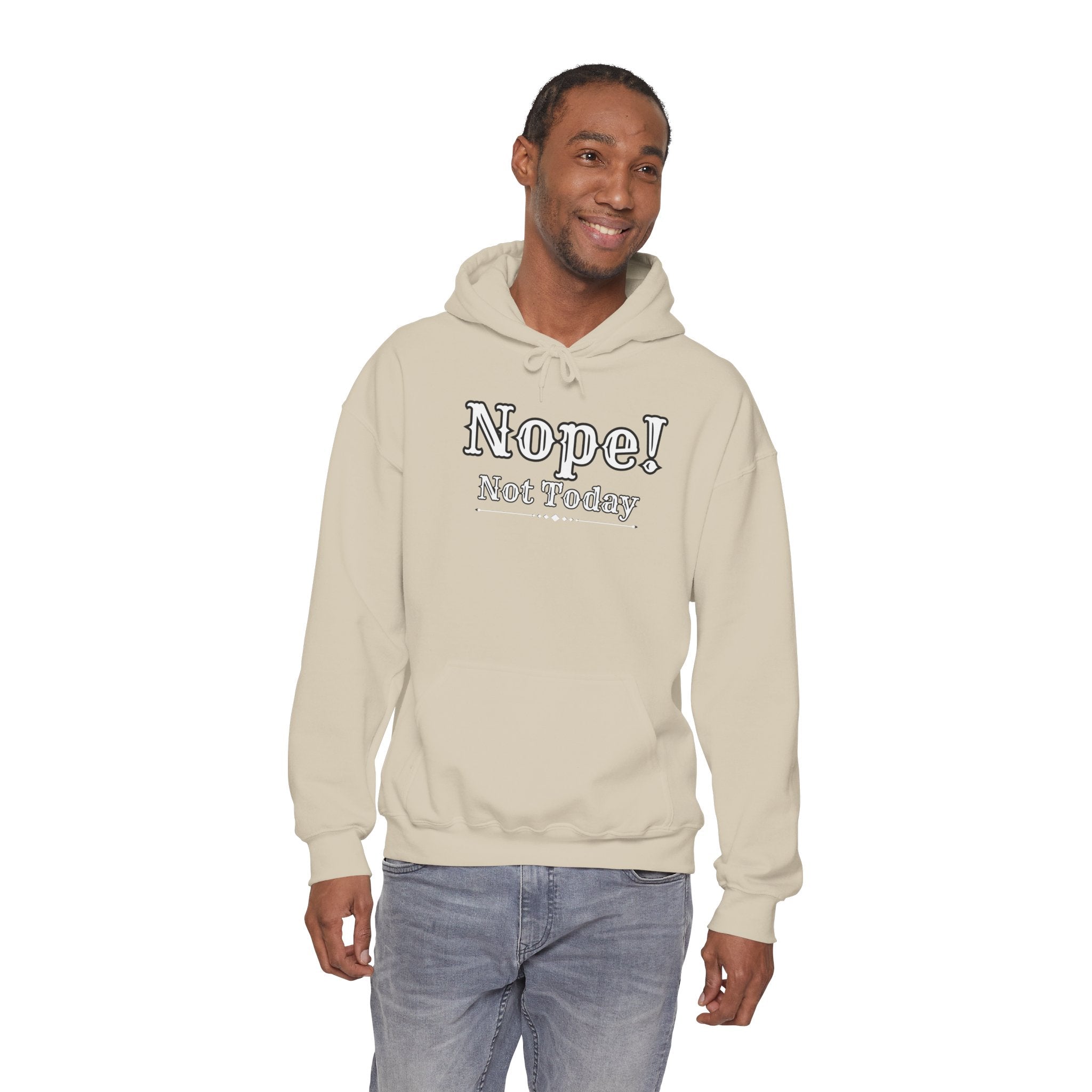 Nope! Not Today Hoodie — "Tomorrow" Back Graphic Casual Pullover
