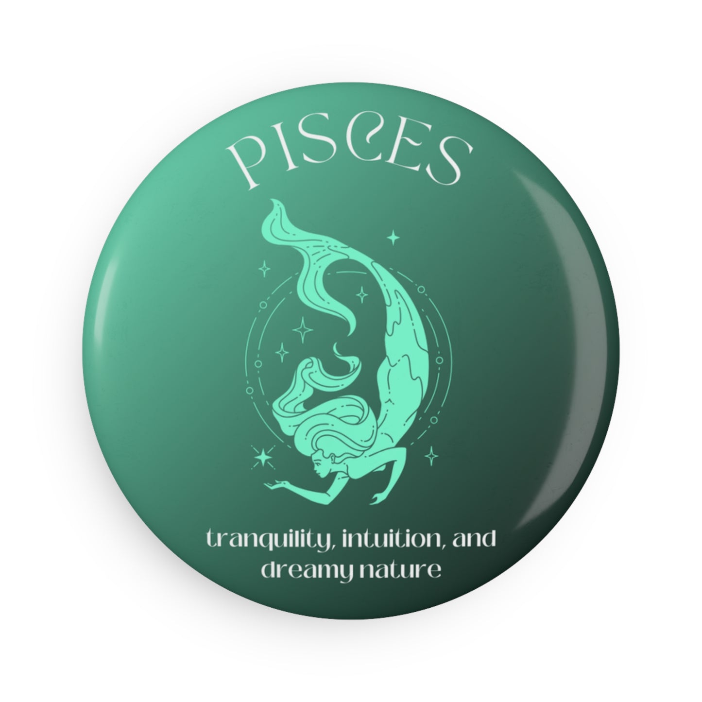 Pisces, Button Magnet, Round (1 & 10 pcs)