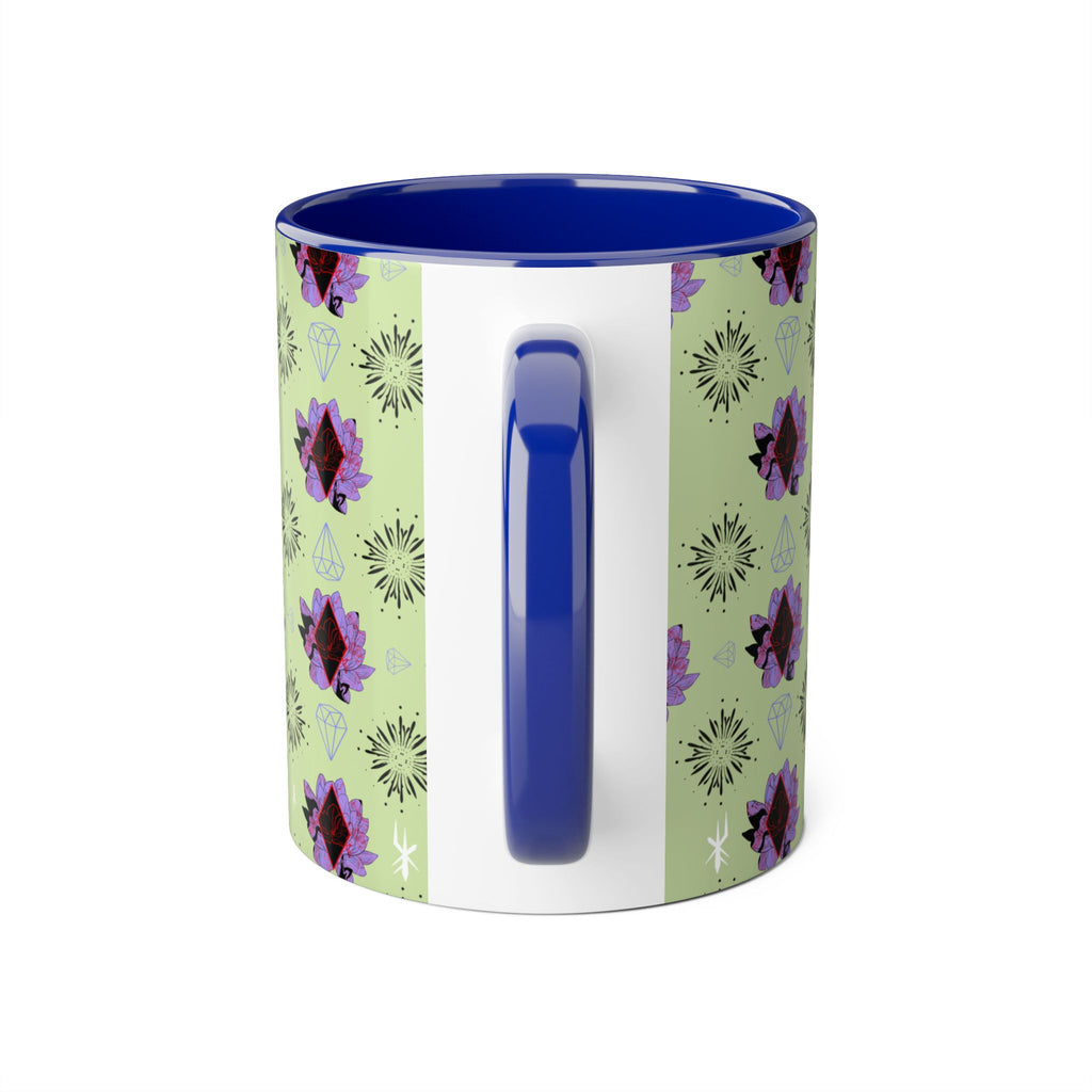 Geometric Floral Accent Mug — 11oz Decorative Coffee Cup