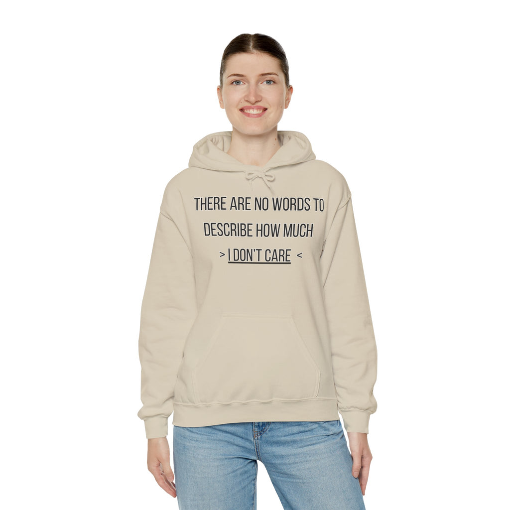 I Don't Care Hoodie | Unisex Heavy Blend Sweatshirt, Casual Wear, Gift for Friends, Cozy Fashion, Everyday Apparel