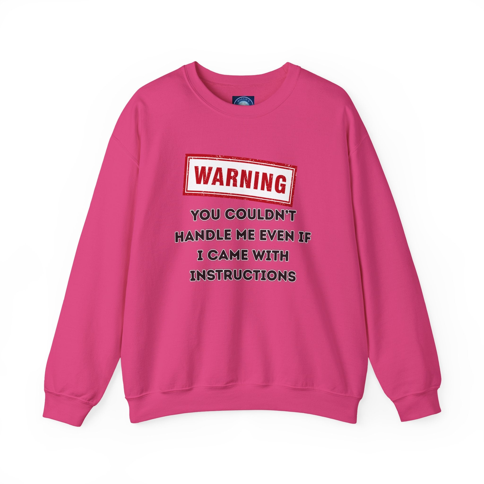 Warning Graphic Sweatshirt, Funny Crewneck for Laughter, Unisex Gift, Casual Style, Perfect for Everyday Wear